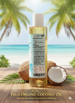 Tulsi Organic Cold Pressed Coconut Oil - 200 ml Tulsi Organic Cold Pressed Coconut Oil - 200 ml