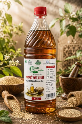 Tulsi Organic Cold pressed Pure Sesame Oil - 1 Litre Tulsi Organic Cold pressed Pure Sesame Oil - 1 Litre