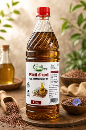 Tulsi Organic Cold Pressed Alsi Oil / Flaxseeds Oil-1 LITRE Tulsi Organic Cold Pressed Alsi Oil / Flaxseeds Oil-1 LITRE