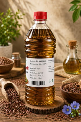 Tulsi Organic Cold Pressed Alsi Oil / Flaxseeds Oil- 500 ML Tulsi Organic Cold Pressed Alsi Oil / Flaxseeds Oil- 500 ML